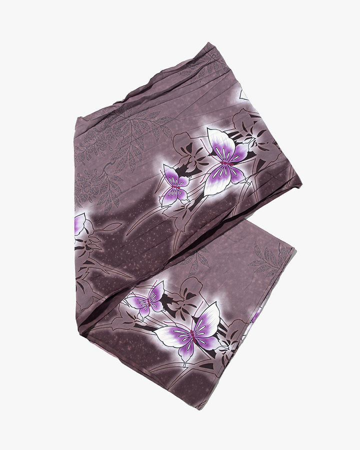 Kiriko Original Scarf, Kiji, Yukata, Gray Butterfly