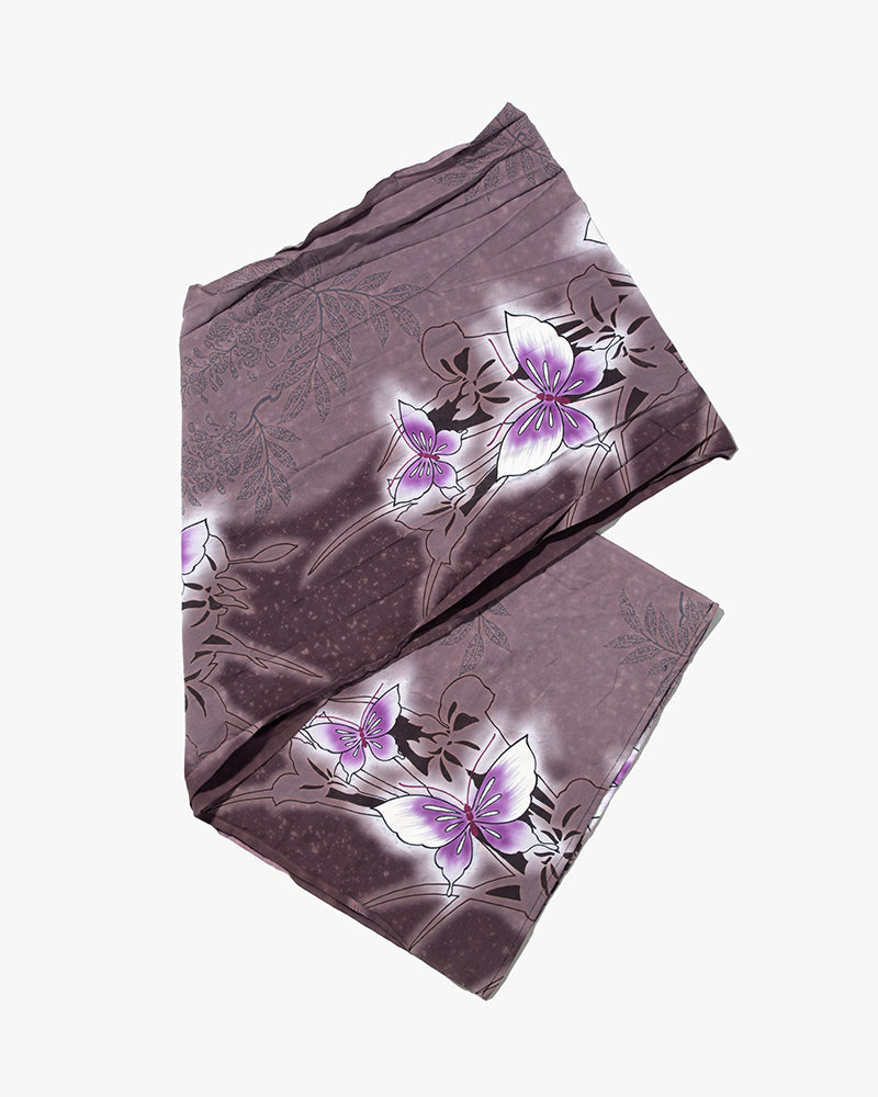 Kiriko Original Scarf, Kiji, Yukata, Gray Butterfly