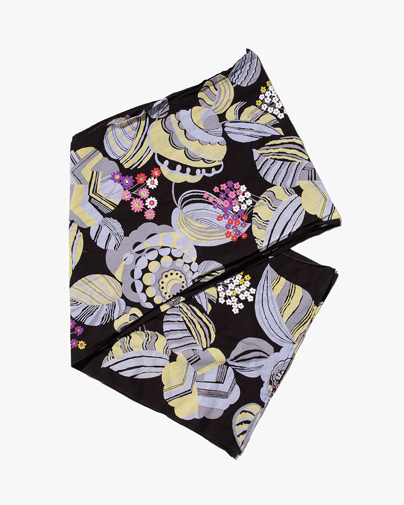 Kiriko Original Scarf, Kiji, Yukata, Black Small Flowers