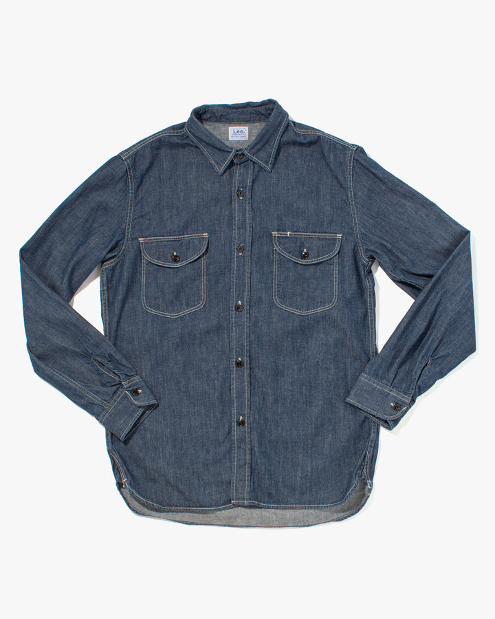 Japanese Repro Denim Shirt, Lee, White Contrasting Stitch - XL