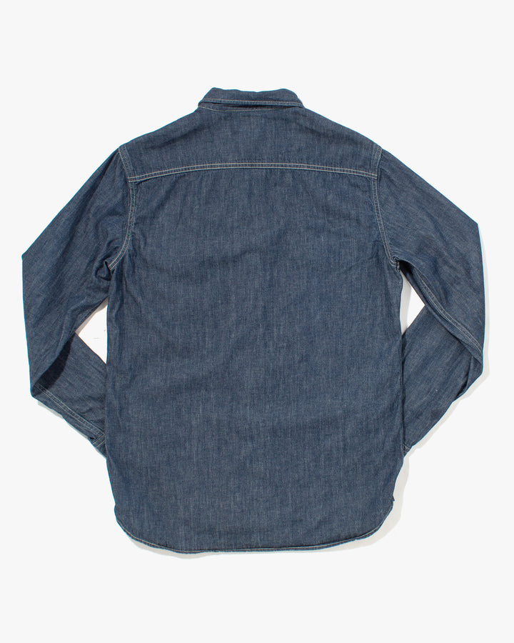 Japanese Repro Denim Shirt, Lee, White Contrasting Stitch - XL