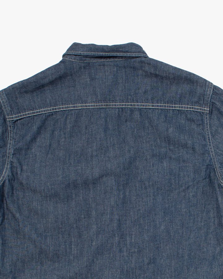 Japanese Repro Denim Shirt, Lee, White Contrasting Stitch - XL