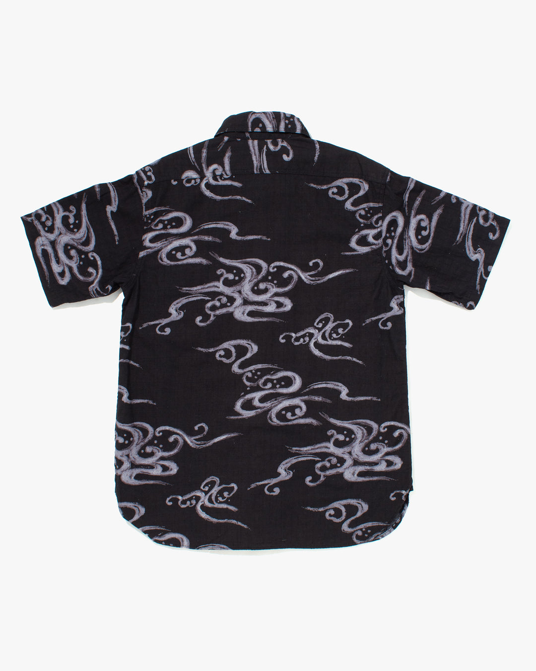 Japanese Repro Button Up Shirt, Eternal, Black with Abstract Details - M