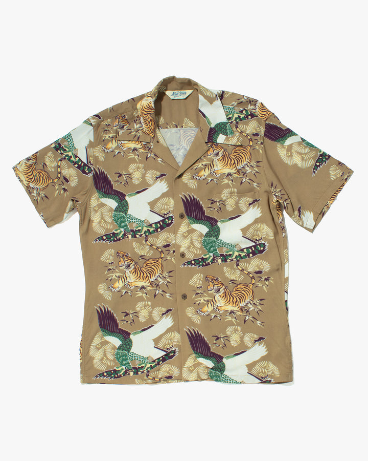Japanese Repro, Short Sleeve Aloha Shirt, Non Stock, Tigers and Eagles - M