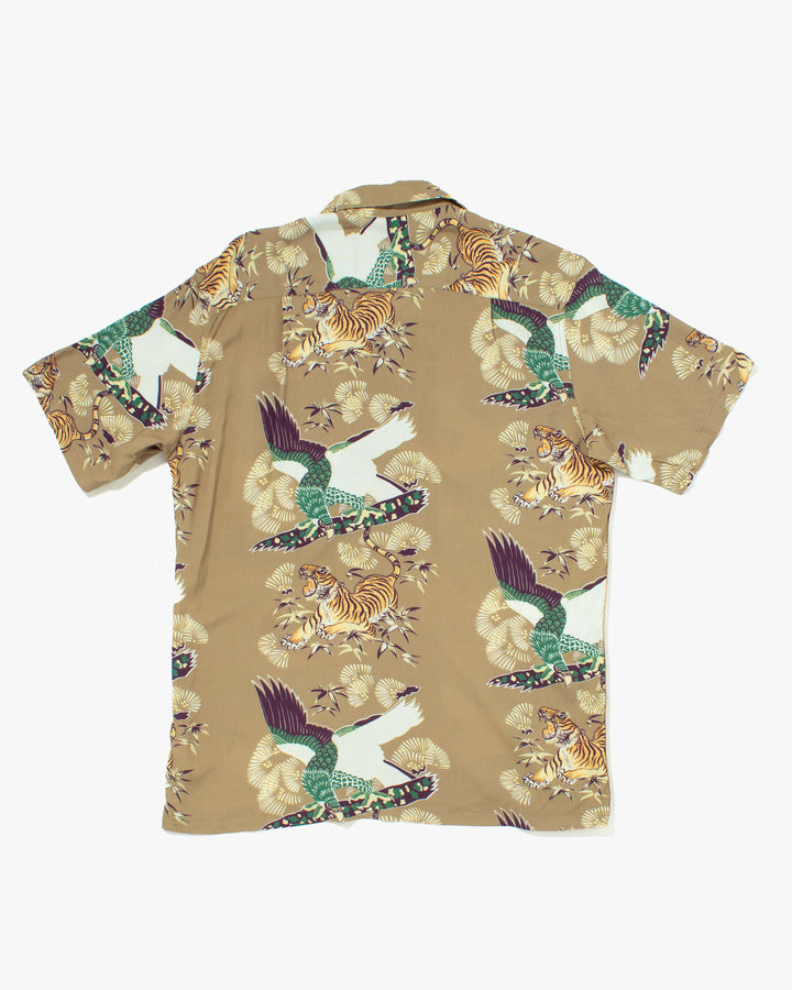 Japanese Repro, Short Sleeve Aloha Shirt, Non Stock, Tigers and Eagles - M