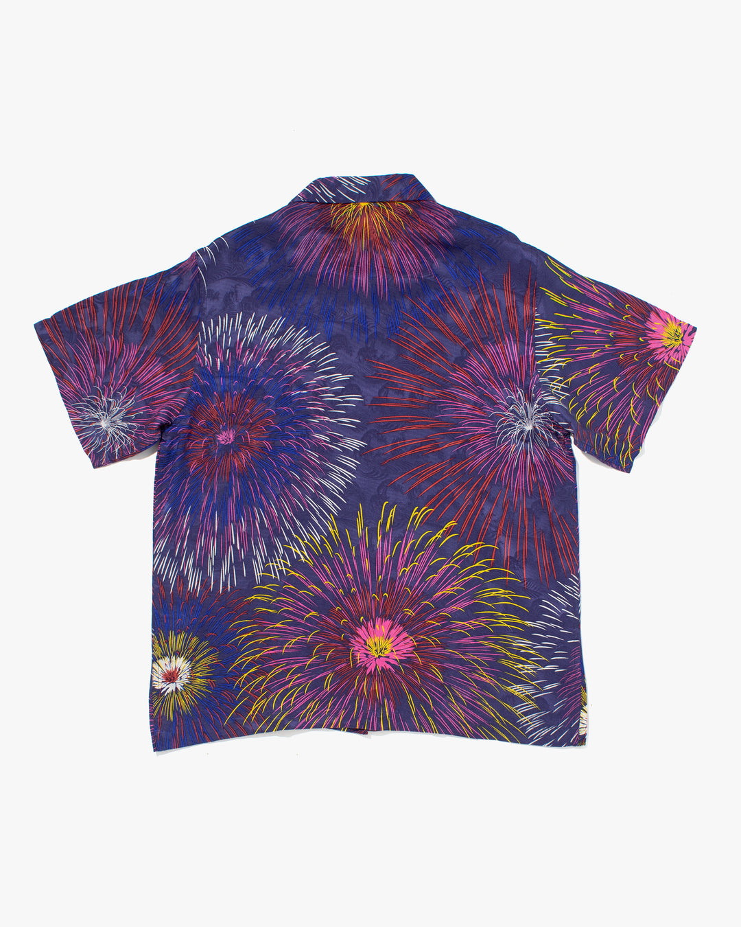 Japanese Repro, Short Sleeve Aloha Shirt, Japanese Classic Script, Fireworks - L