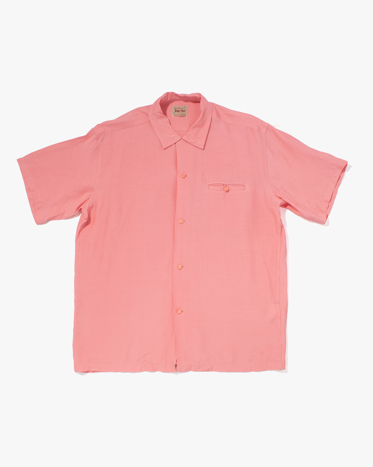 Japanese Repro Button Up Shirt, Style Eyes, Pink - L
