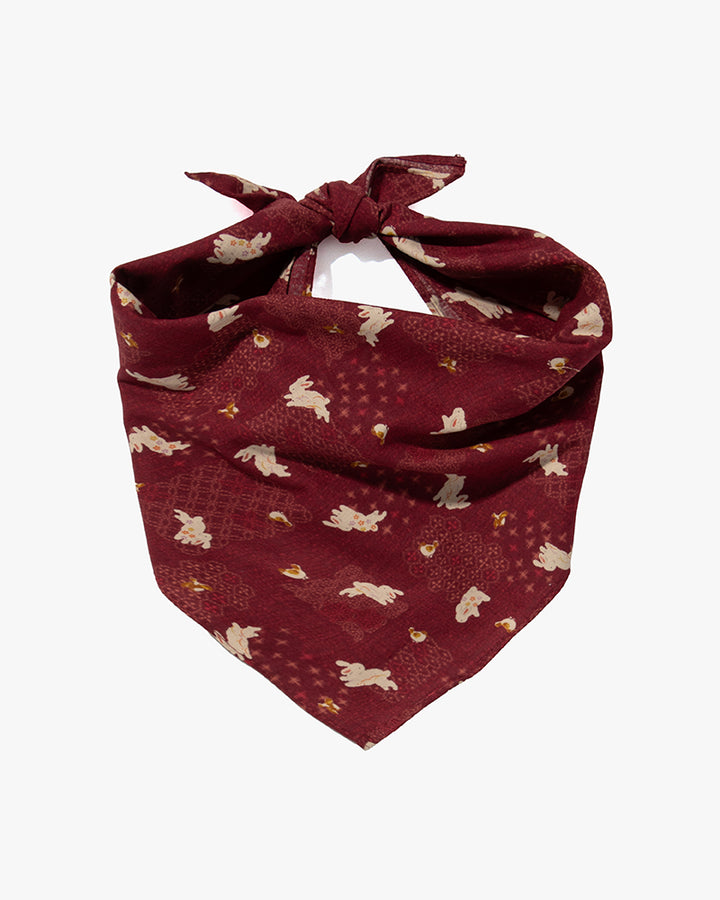 Kiriko Original Bandana, Red Usagi Multi Pattern