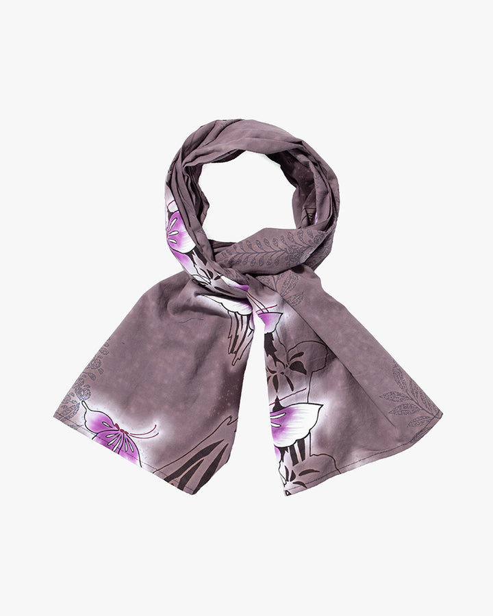 Kiriko Original Scarf, Kiji, Yukata, Gray Butterfly