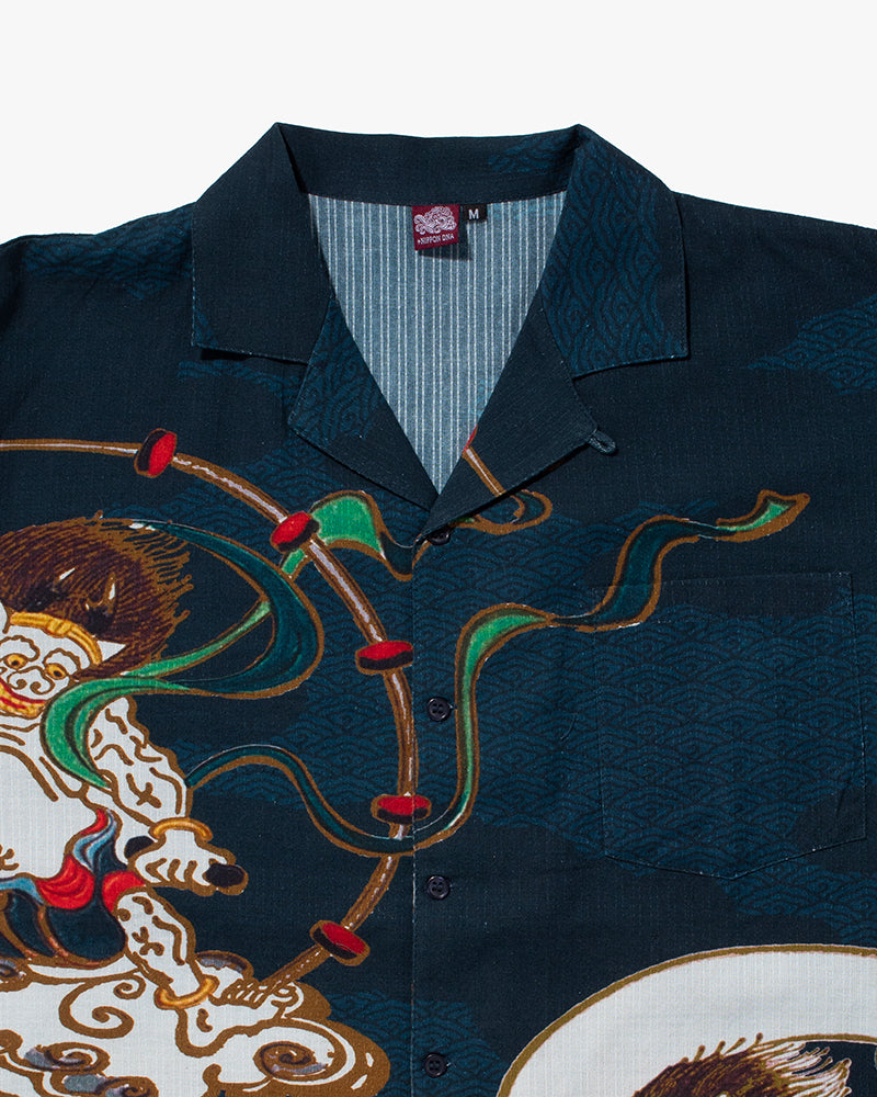 Wa-Modern Short Sleeve Button Up Shirt, Furai
