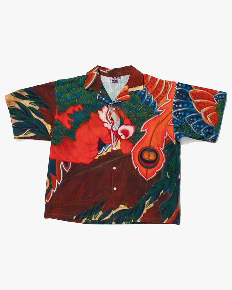 Wa-Modern Short Sleeve Button Up Shirt, Houou
