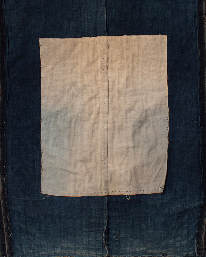 Vintage Noragi Jacket, Fully Sashiko Stitched, Multi-Stripe Faded Indigo