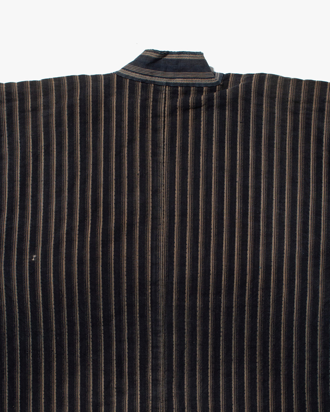 Vintage Noragi Jacket, Fully Sashiko Stitched, Multi-Stripe Faded Indigo