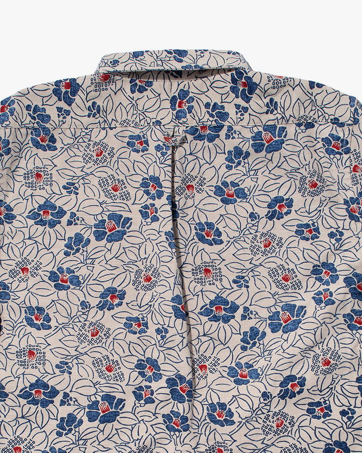 Kiriko Original Button-Up Shirt, Long Sleeve, Cream Tsubaki