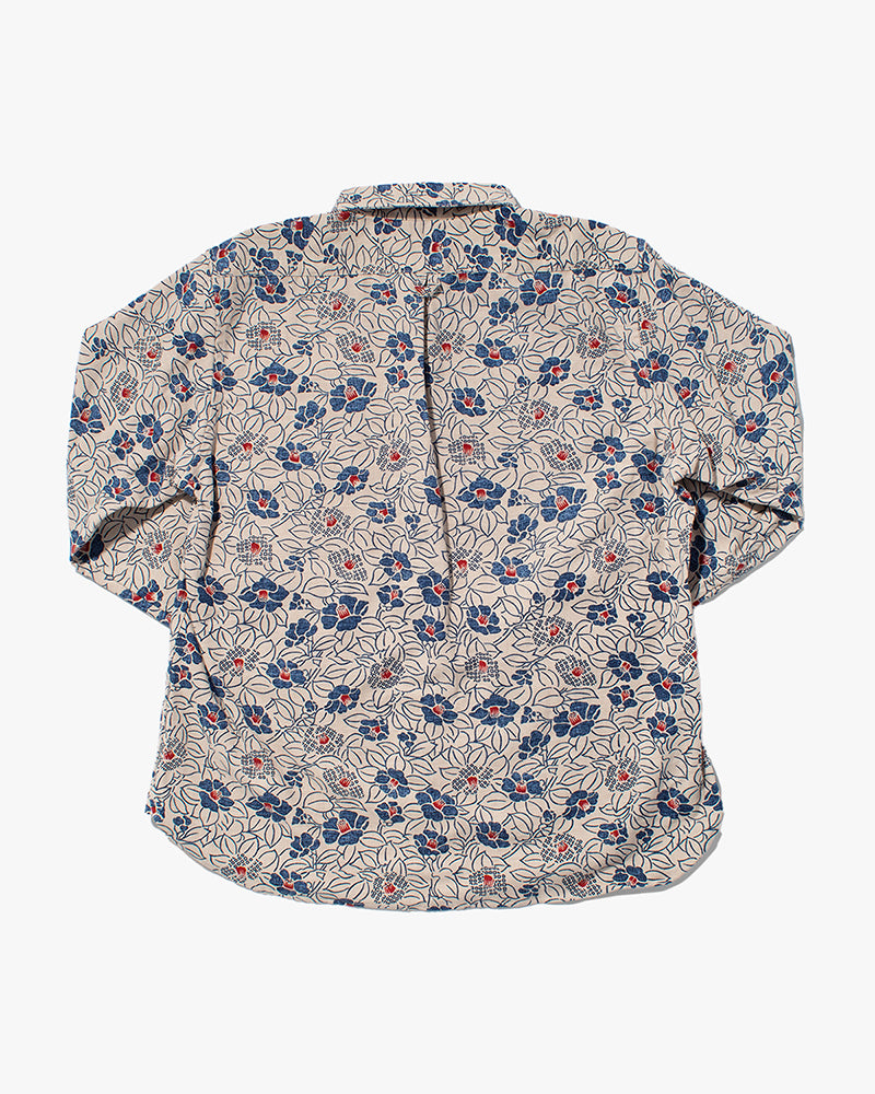 Kiriko Original Button-Up Shirt, Long Sleeve, Cream Tsubaki