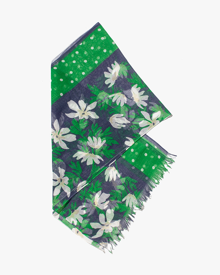 Debby Co., Stole, Maison Blanche Collection, Navy Flower and Dot