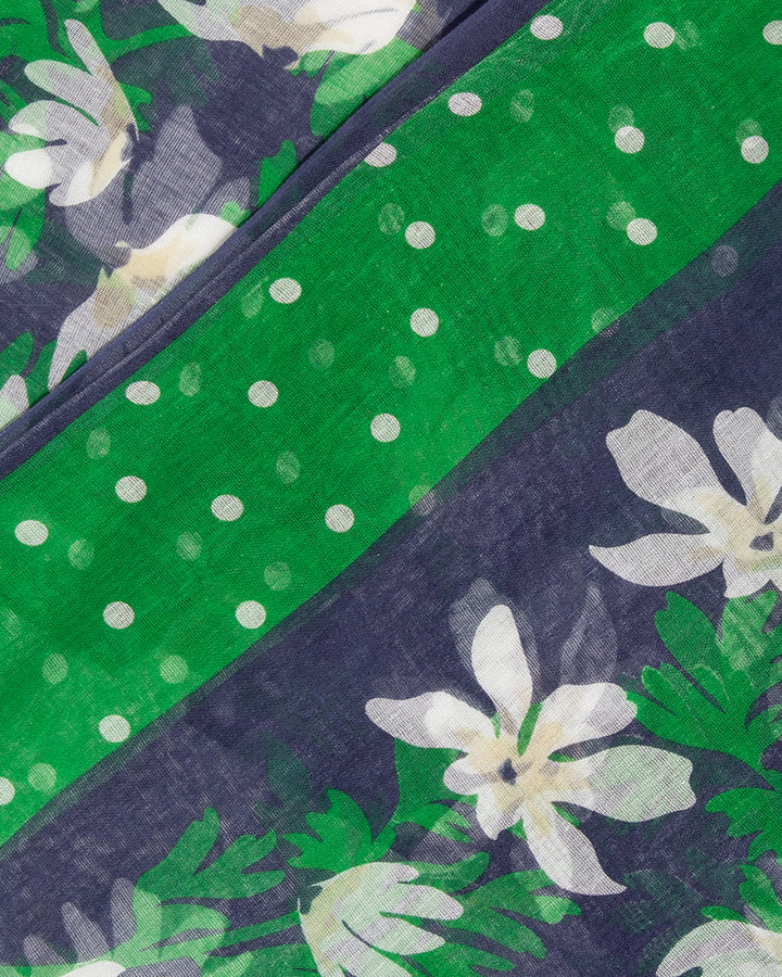 Debby Co., Stole, Maison Blanche Collection, Navy Flower and Dot