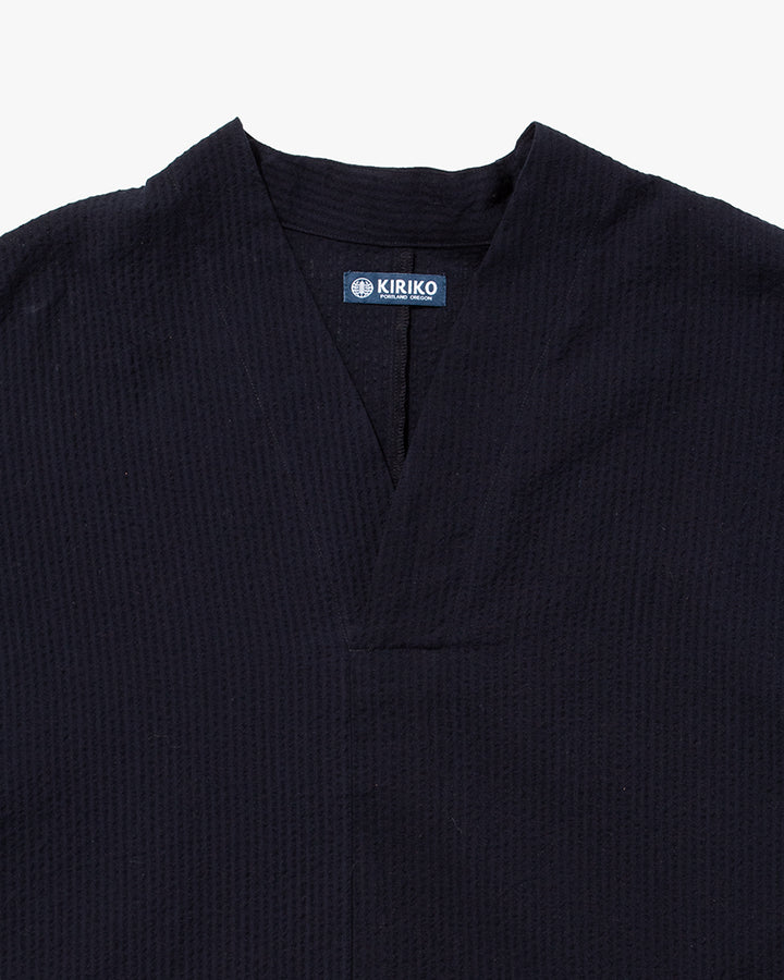 Kiriko x ToK, V-Neck Tunic, Indigo Chijimi
