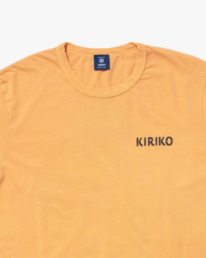 Kiriko Original Tee, 6 oz Cotton, Yellow with Indigo Koi-Dragon