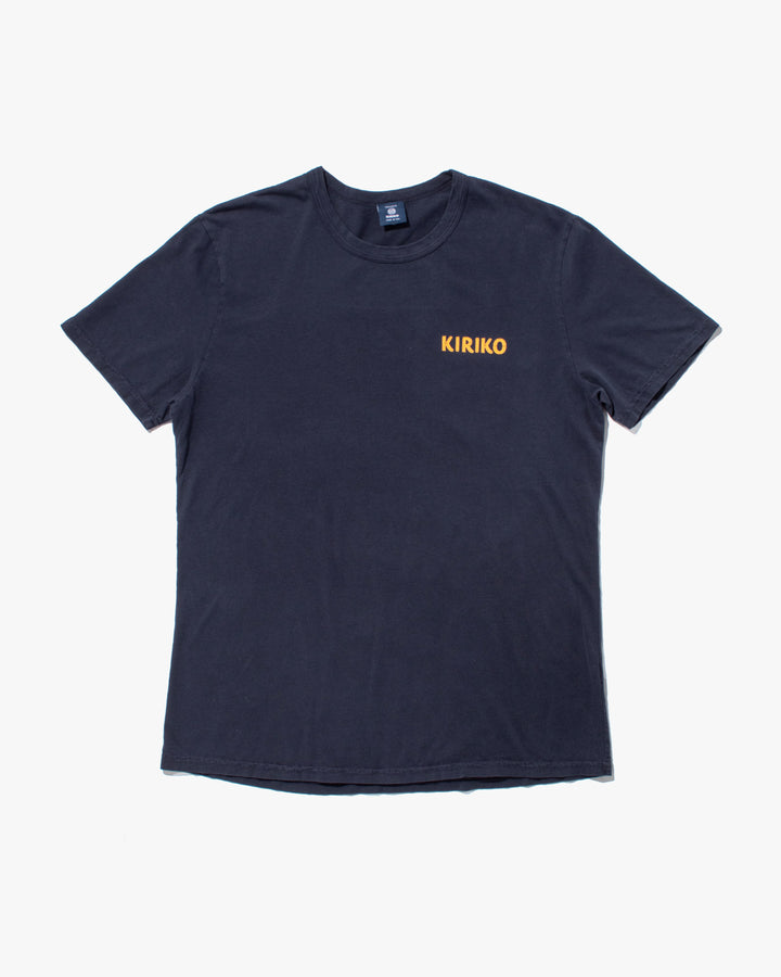 Kiriko Original Tee, 6 oz Cotton, Navy with Yellow Gradient Koi-Dragon