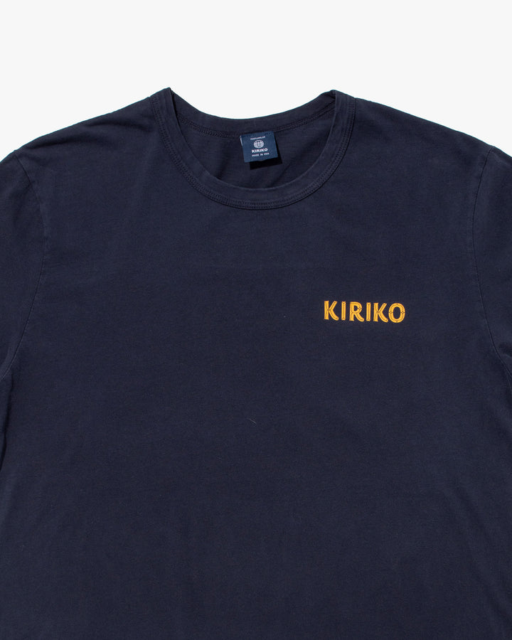 Kiriko Original Tee, 6 oz Cotton, Navy with Yellow Gradient Koi-Dragon