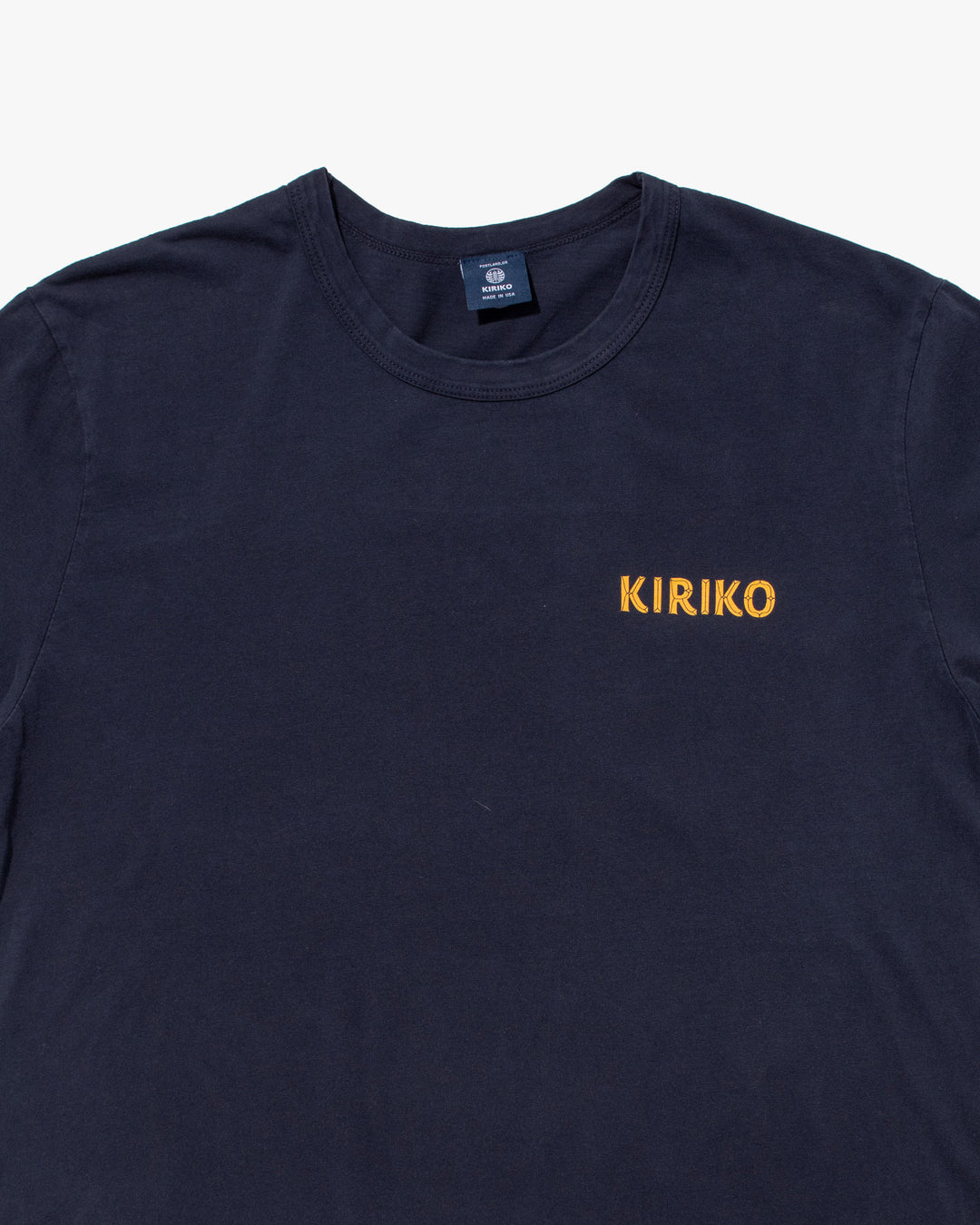 Kiriko Original Tee, 6 oz Cotton, Navy with Yellow Gradient Koi-Dragon
