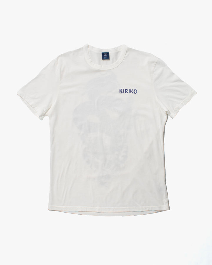 Kiriko Original Tee, 6 oz Cotton, White with Blue Gradient Koi-Dragon