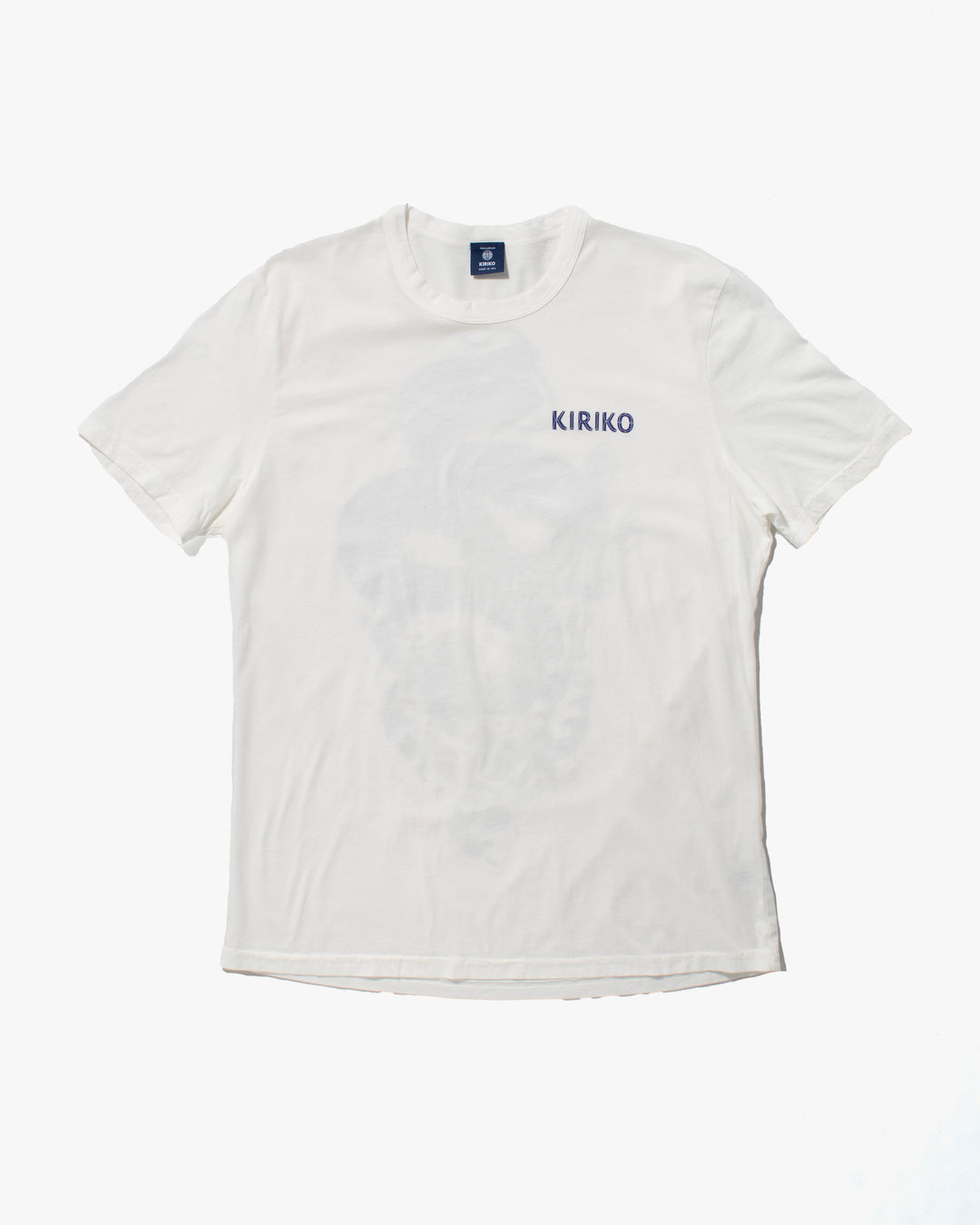Kiriko Original Tee, 6 oz Cotton, White with Blue Gradient Koi-Dragon