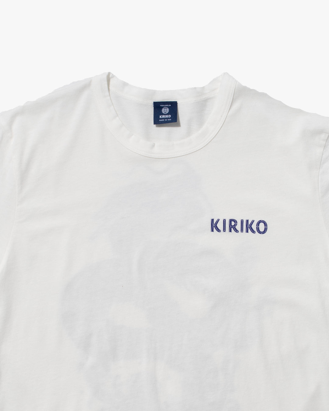 Kiriko Original Tee, 6 oz Cotton, White with Blue Gradient Koi-Dragon