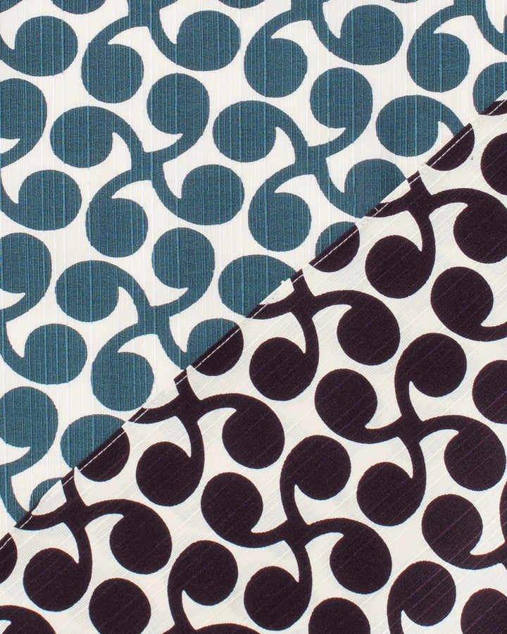 Modern Furoshiki, Musubi, Reversible, Isa Monyo, New Sprout, Purple/Blue, 19" x 19"