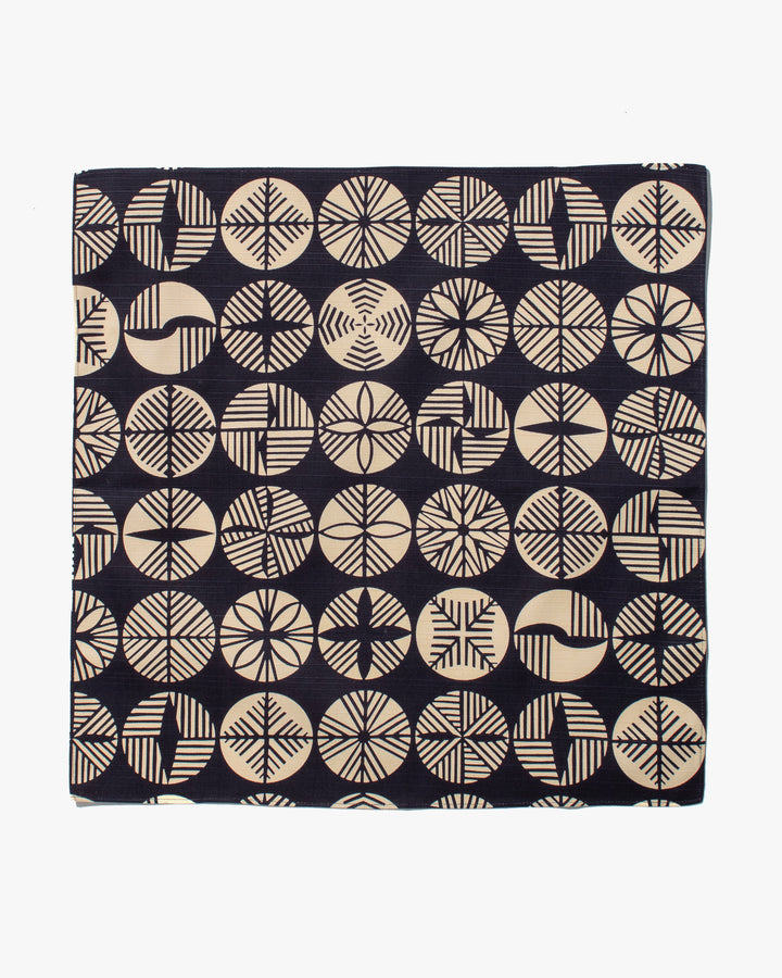 Modern Furoshiki, Musubi, Reversible, Isa Monyo, Pine, Dark Navy/Burnt Orange, 19" x 19"