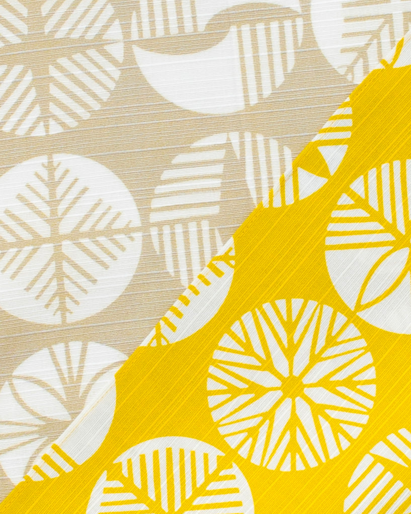 Modern Furoshiki, Musubi, Reversible, Isa Monyo, Pine, Yellow/Grey , 19" x 19"