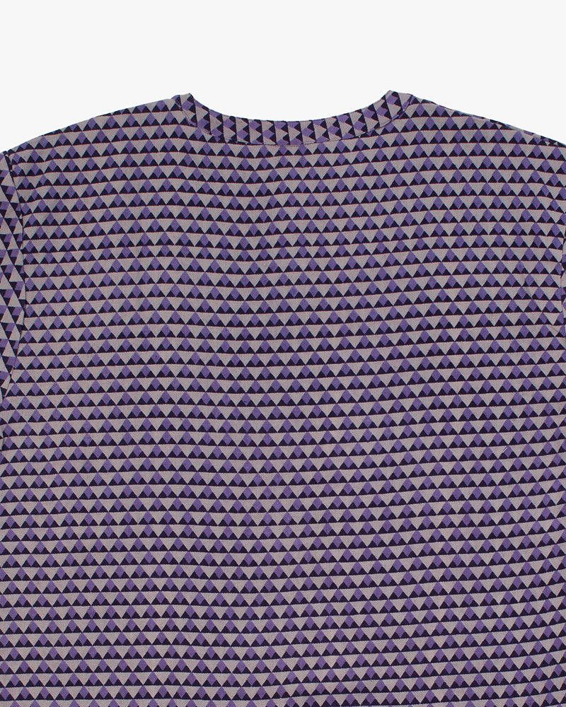 Wa-Modern, Short Sleeve Button Up Tunic, Purple
