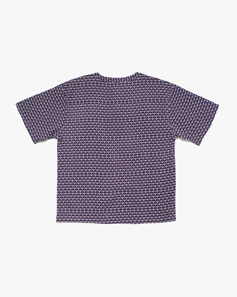 Wa-Modern, Short Sleeve Button Up Tunic, Purple