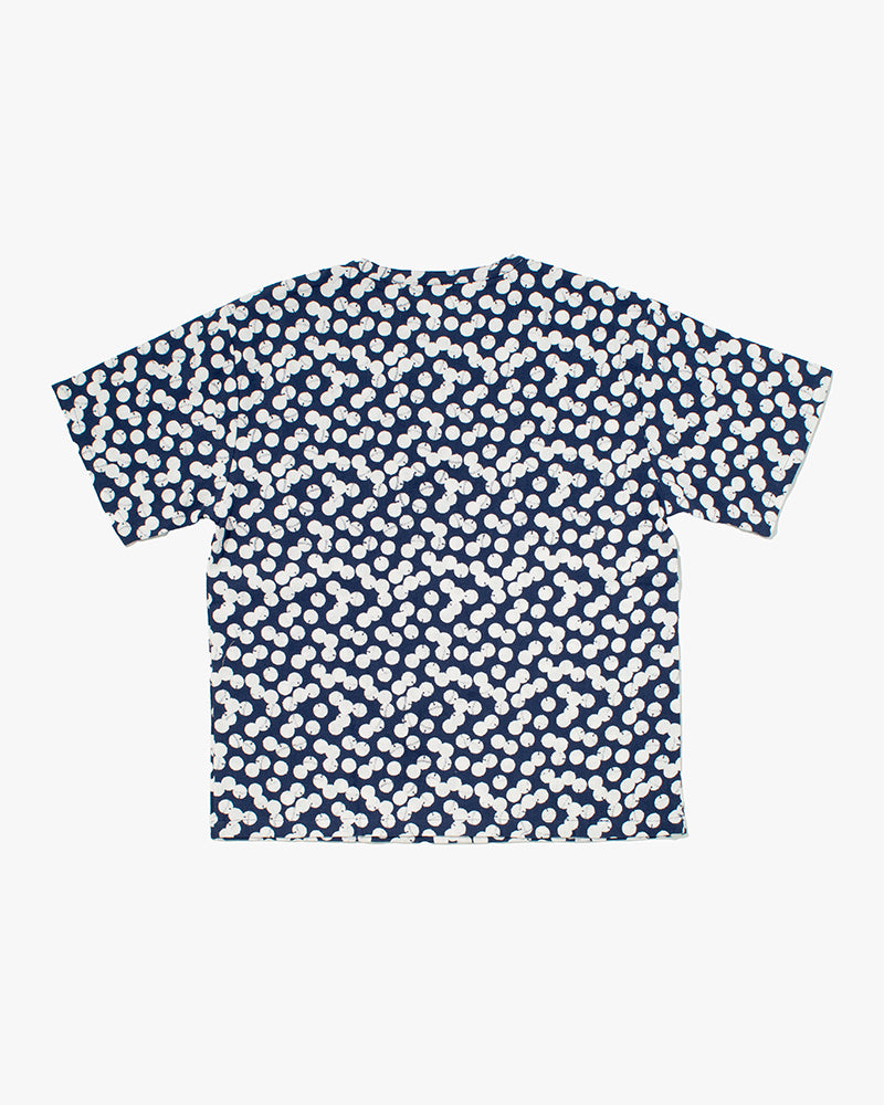 Wa-Modern, Short Sleeve Button Up Tunic, Blue