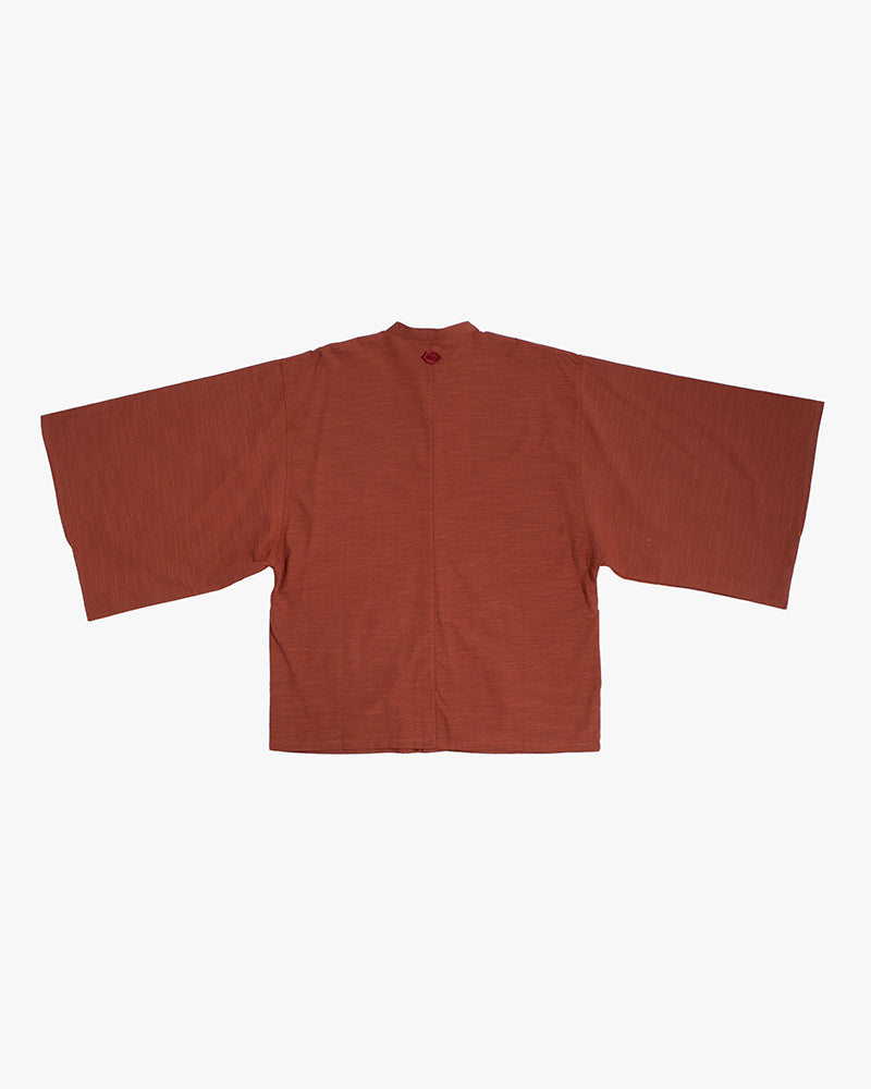 Wa-Modern, Long Sleeve Button Up Tunic, Embroidered, Red