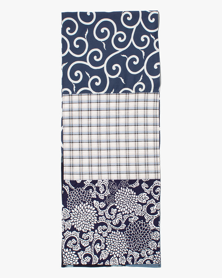 Kiriko Original Scarf, Patched Kasuri, Indigo, 26