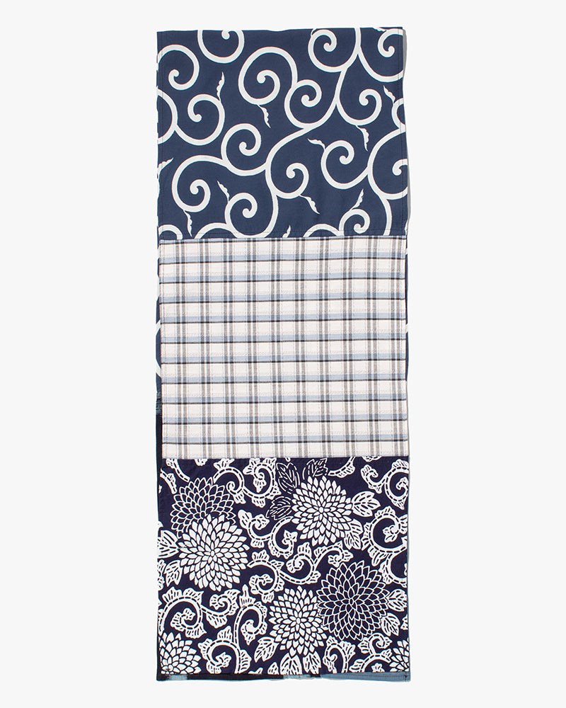 Kiriko Original Scarf, Patched Kasuri, Indigo, 26