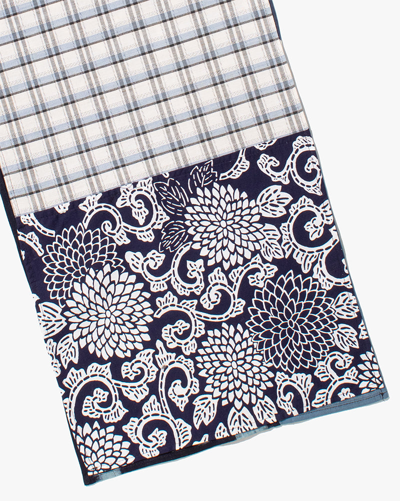 Kiriko Original Scarf, Patched Kasuri, Indigo, 26