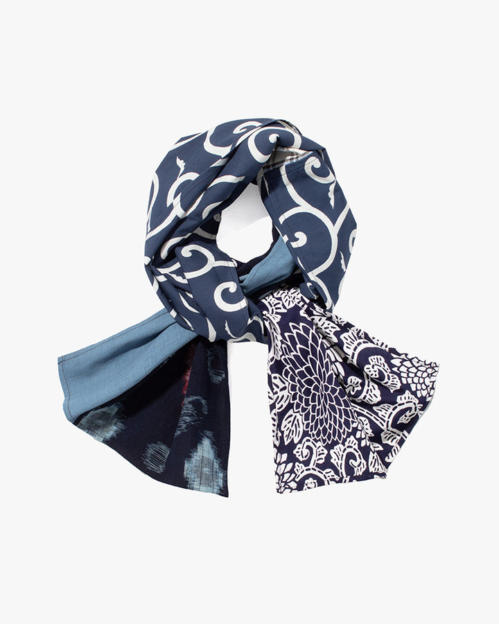 Kiriko Original Scarf, Patched Kasuri, Indigo, 26