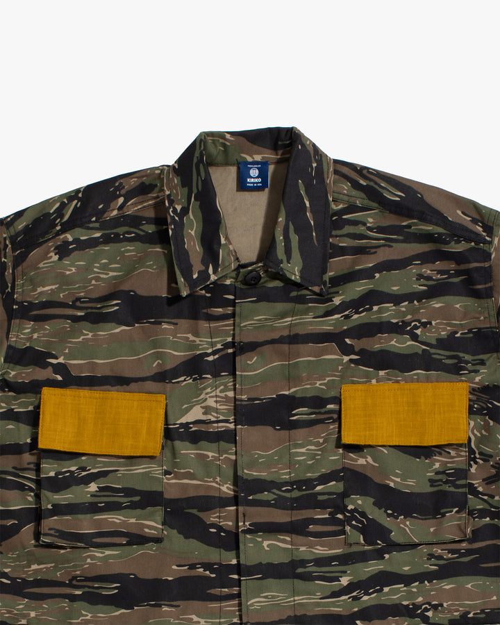 Kiriko Custom Military Camo Jacket, Koi / Dragon Jacket with Patches