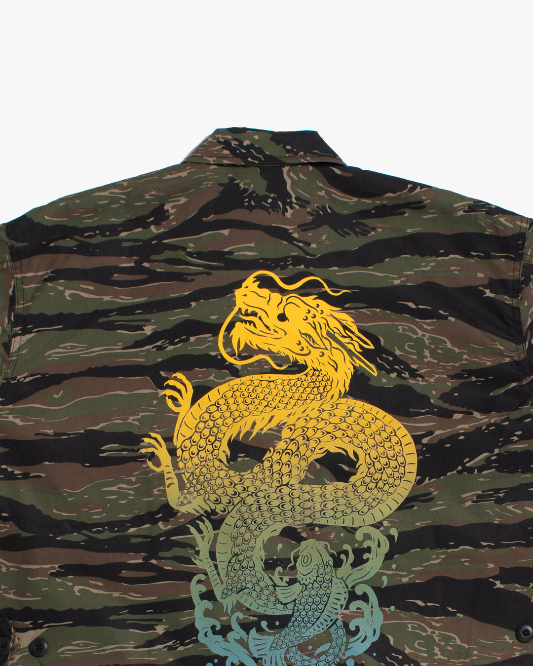 Kiriko Custom Military Camo Jacket, Koi / Dragon Jacket with Patches