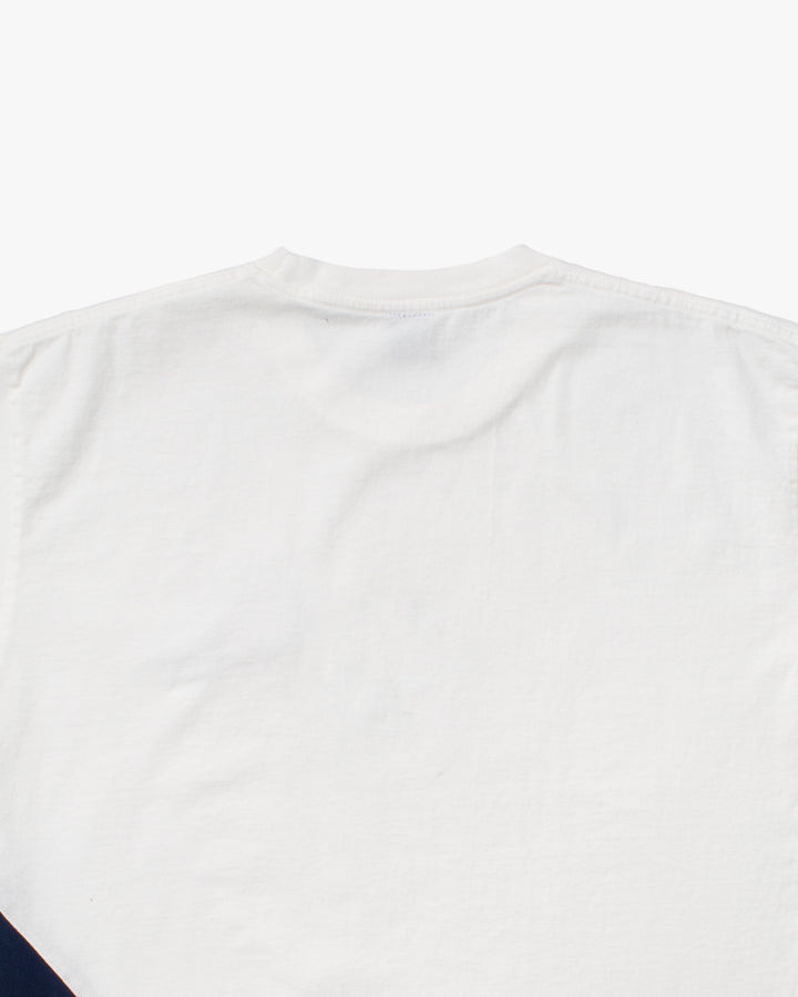 Kiriko Original Tee, 8 oz Cotton, Two Tone Tee with Two patches, White with Navy