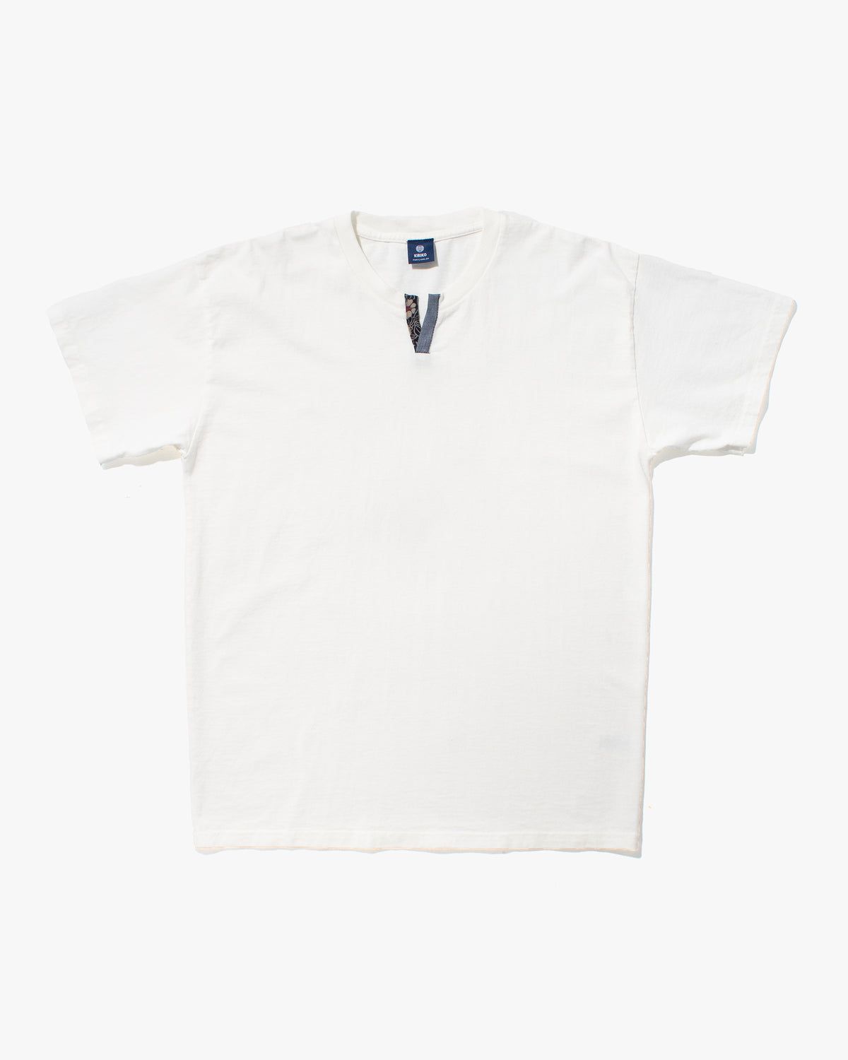 Kiriko Original Tee, 8 oz Cotton, White V-Henley