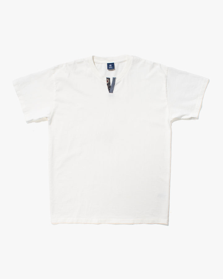 Kiriko Original Tee, 8 oz Cotton, White V-Henley