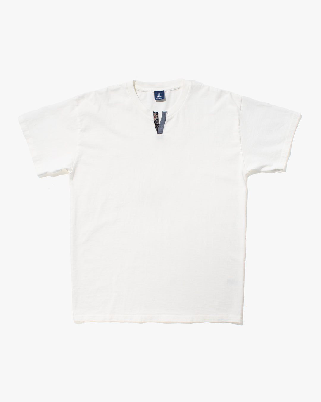 Kiriko Original Tee, 8 oz Cotton, White V-Henley