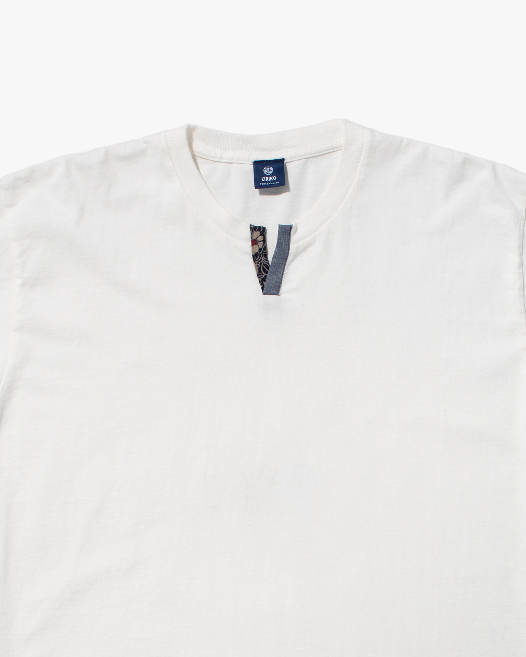 Kiriko Original Tee, 8 oz Cotton, White V-Henley
