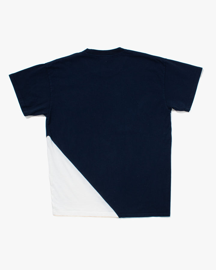 Kiriko Original Tee, 8 oz Cotton, Two Tone Tee with Two Patches, Navy with White