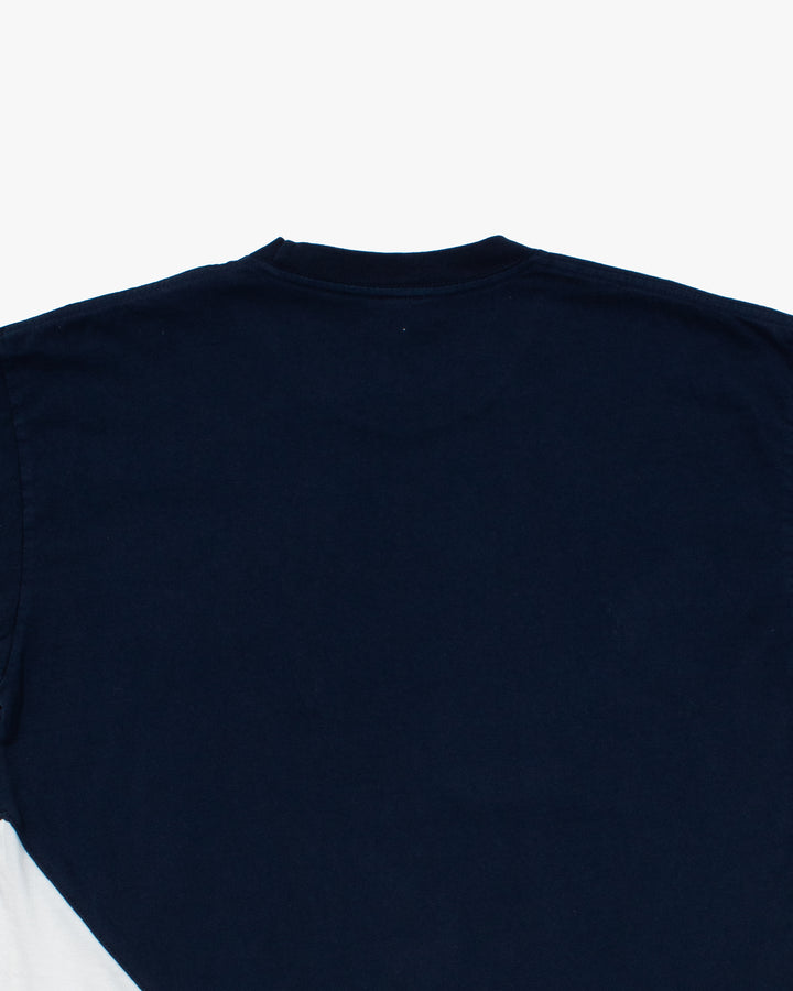 Kiriko Original Tee, 8 oz Cotton, Two Tone Tee with Two Patches, Navy with White
