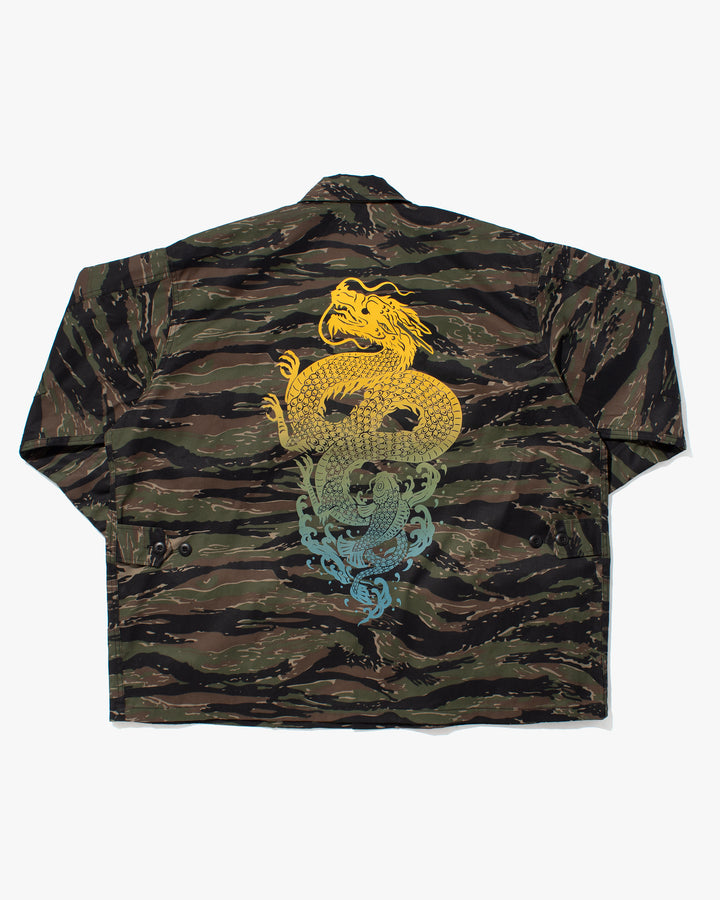 Kiriko Custom Military Camo Jacket, Koi / Dragon Jacket with Patches